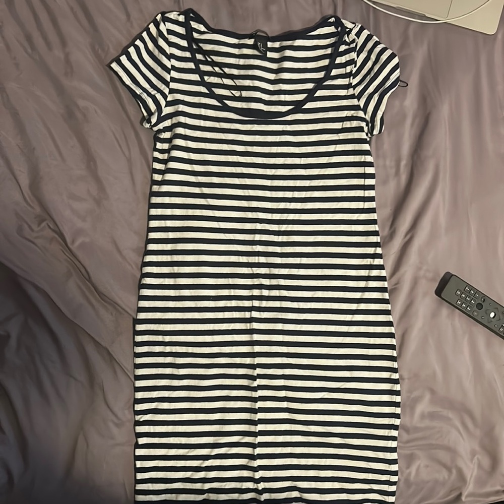 A short sundress with stripes